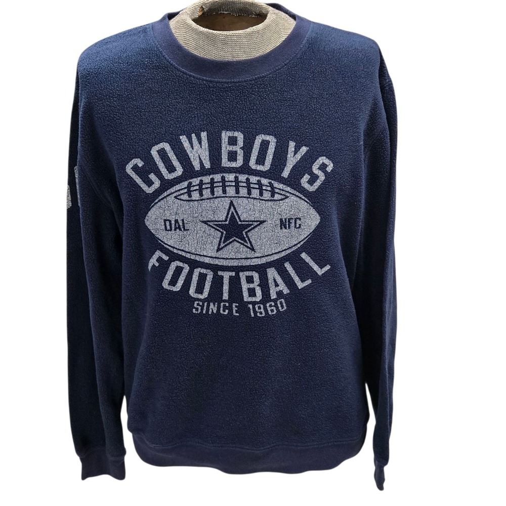 Vtg 90s NFL Team Apparel Dallas Cowboys Since '60 Fleece Sweatshirt Navy Men's L